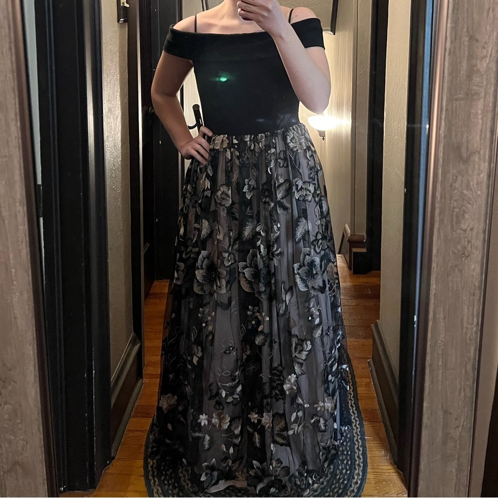 Black and Pink Prom Dress